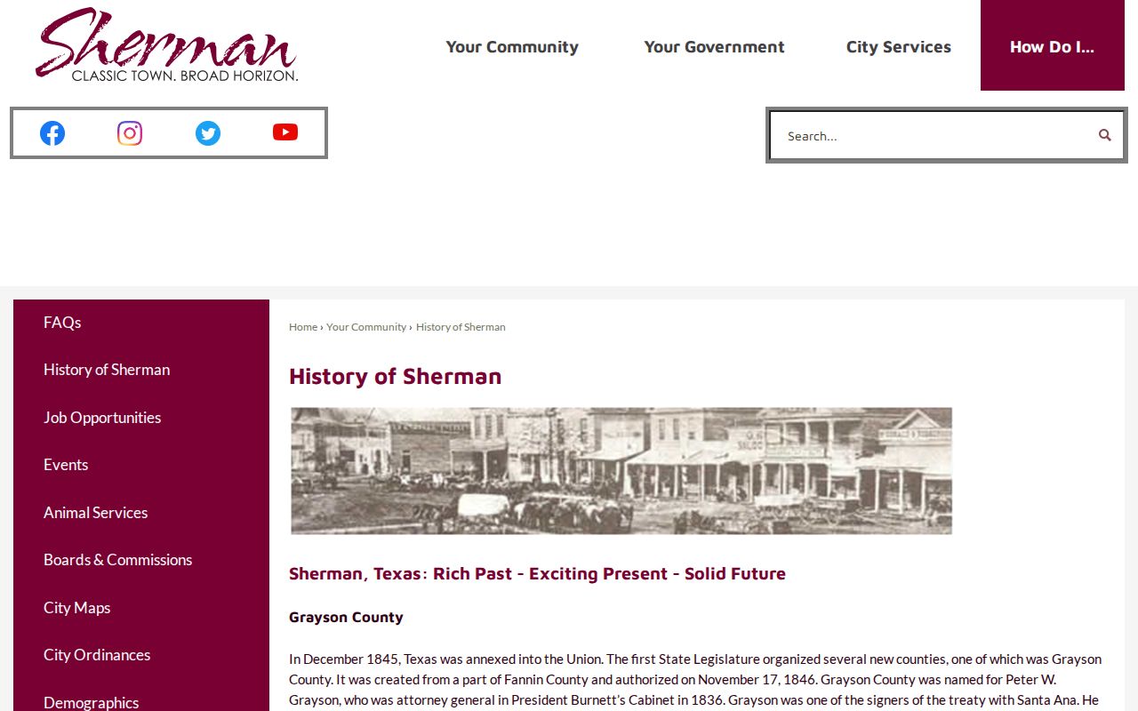 Sherman residents directory local records history context